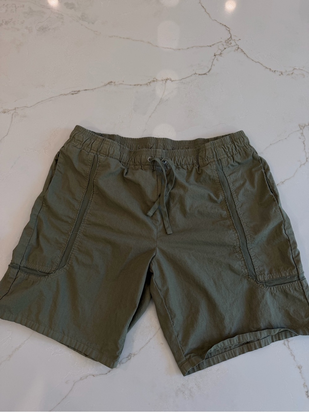 John Elliott Olive Green Utility Drawstring Shorts Size 3 L